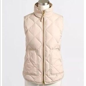 J Crew Quilted Puffer Vest XXS Warm Bisque Beige